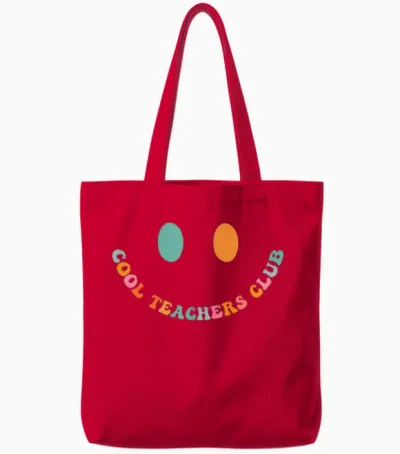 Groovy Cool Teachers Club Lehrer Vorne Und Hinten Tote Bags - Red