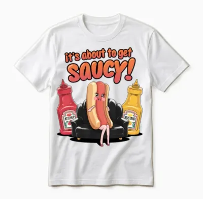 It's About to Get Saucy Unisex T-Shirt - White