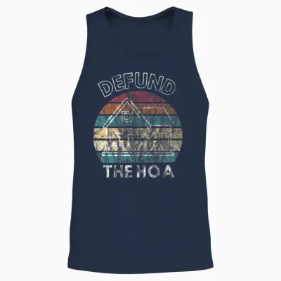 Retro Defund the Hoa Unisex Tank Top - Navy