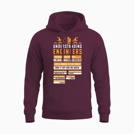 Mechanical Engineering Understanding Engineers Unisex Hoodie in Maroon