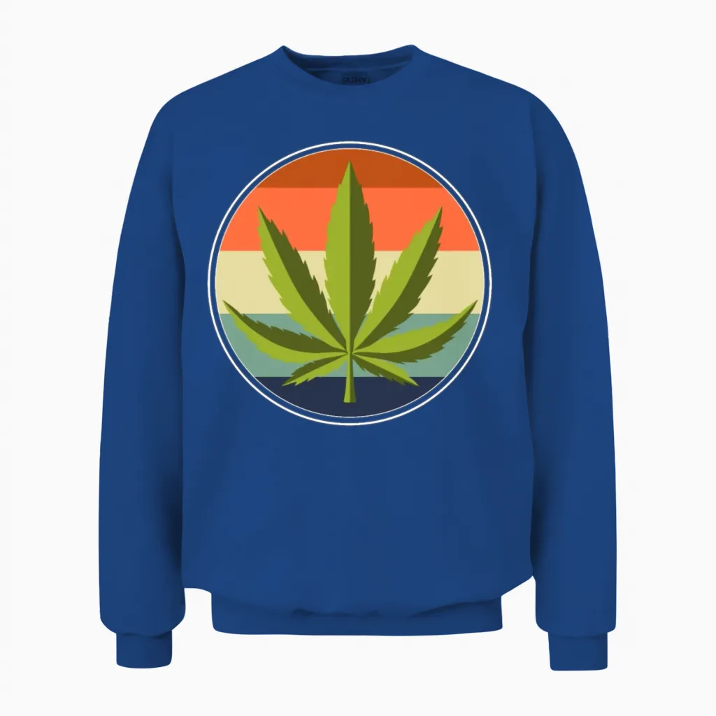 Retro Weed Unisex Sweatshirt in Royal