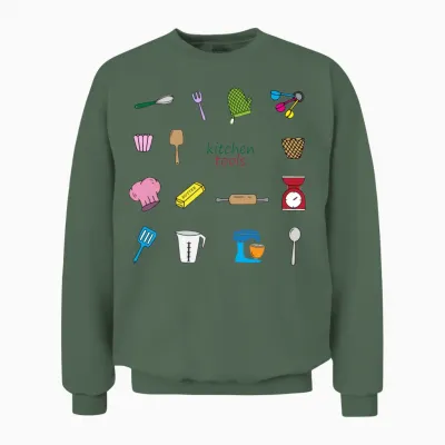 Kitchen Utensils Unisex Sweatshirt - Military Green