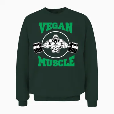 Vegan Muscle Gorilla Powered by Plants Unisex Sweatshirt - Forest