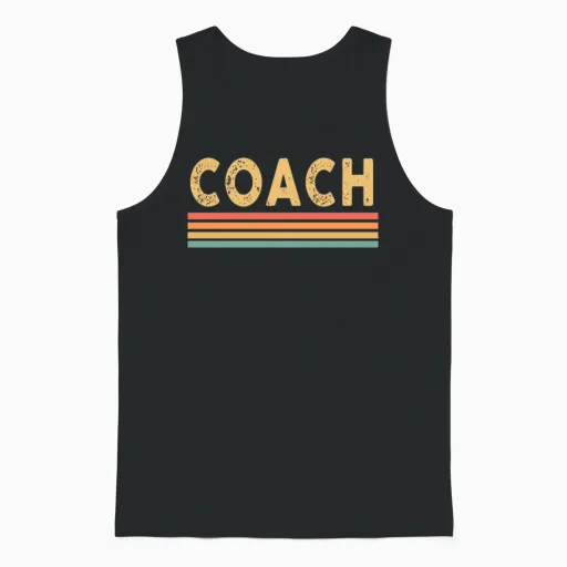 Coach Retro Vintage Funny Unisex Tank Top in Black