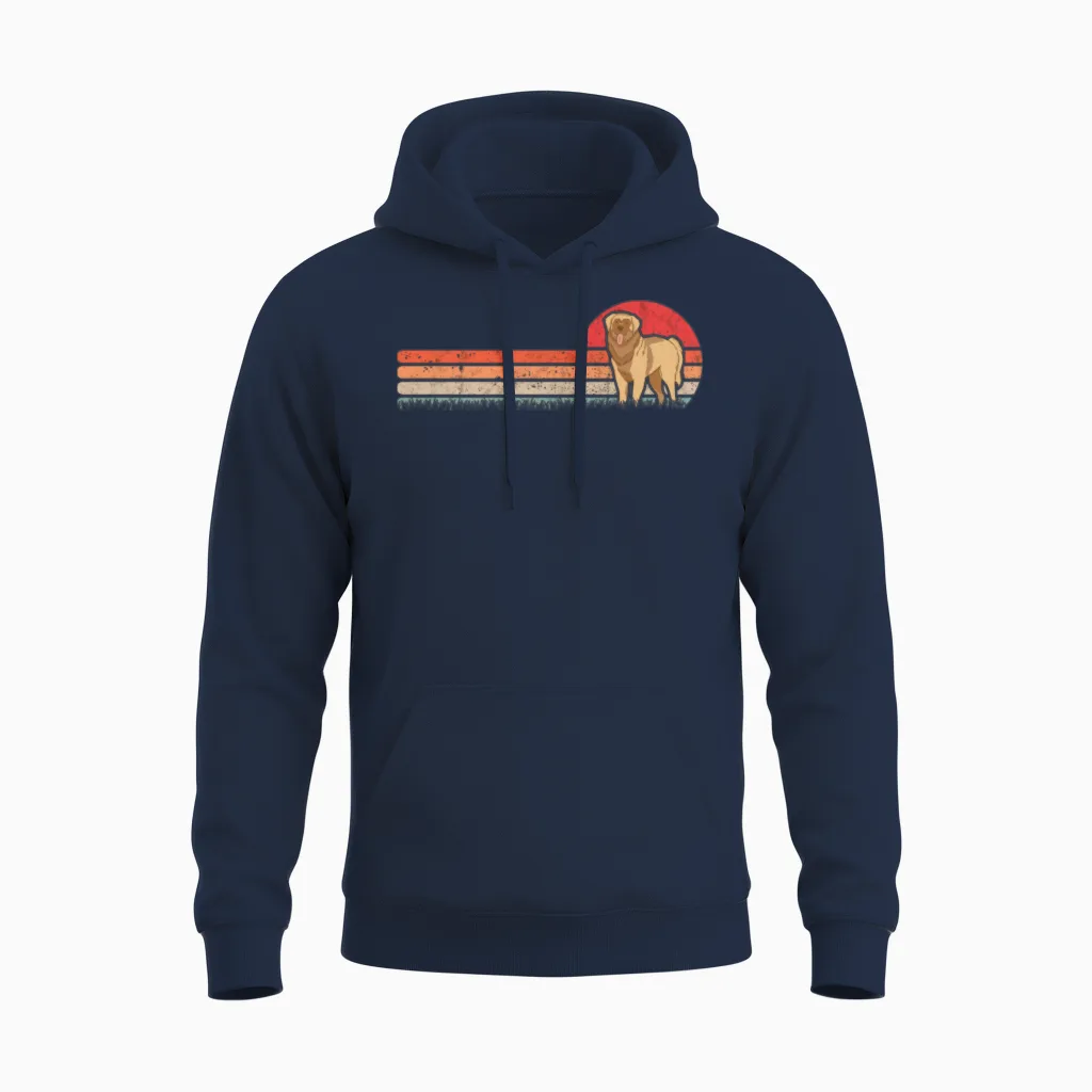 Leonberger Retro Unisex Hoodie in Navy