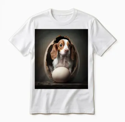 Dog in the Egg Dog in the Egg Dog in the Egg Unisex T-Shirt - White