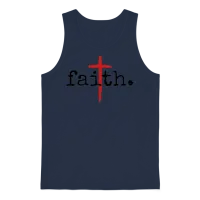 Faith Christian Cross Design Unisex Tank Top - Navy – 1
