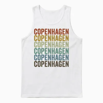 Copenhagen Denmark Retro Vintage Unisex Tank Top - White