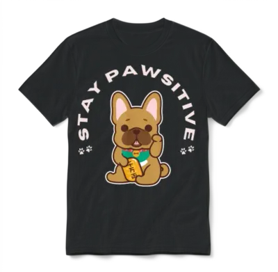 Stay Pawsitive Unisex T-Shirt - Black