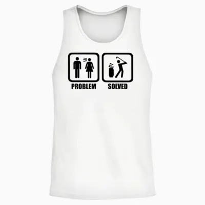 Funny Golf Problem Solved Unisex Tank Top - White