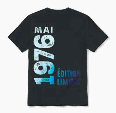 édition Limitée Mai 1976 Cadeau D'anniversaire 1976 Unisex T-Shirt - Black