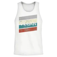 Vegan Retro Unisex Tank Top - White – 2