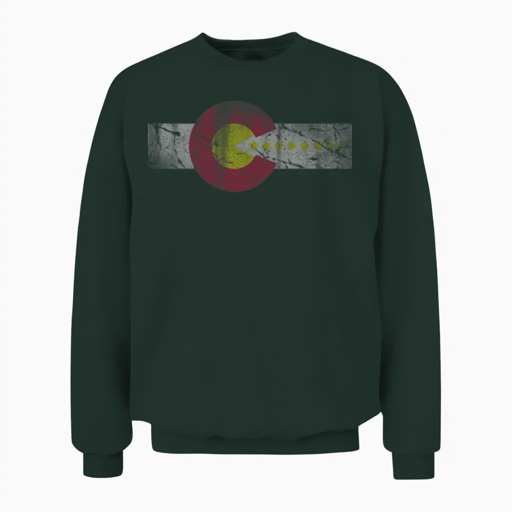 Retro 80s Flag of Colorado Unisex Sweatshirt - Forest