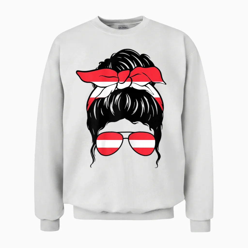 österreichisches Mädchen österreich österreich Flagge Unisex Sweatshirt in White