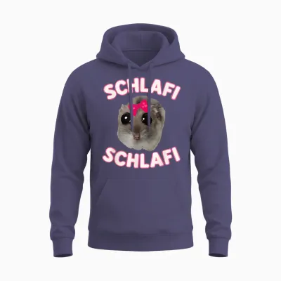 Schlafi Schlafi Hamster Meme Pyjama Set Funny Pyjamas Unisex Hoodie - Heather Sport Dark Navy