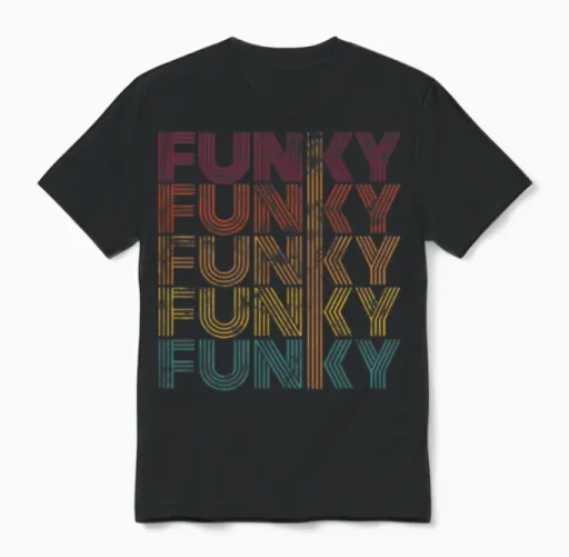 Funky Retro Unisex T-Shirt in Black