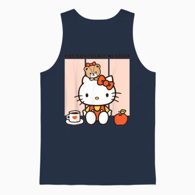 Hello Kitty Hot Chocolate Weather Unisex Tank Top - Navy