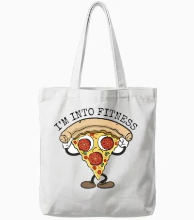 Funny Pizza Tote Bags - White