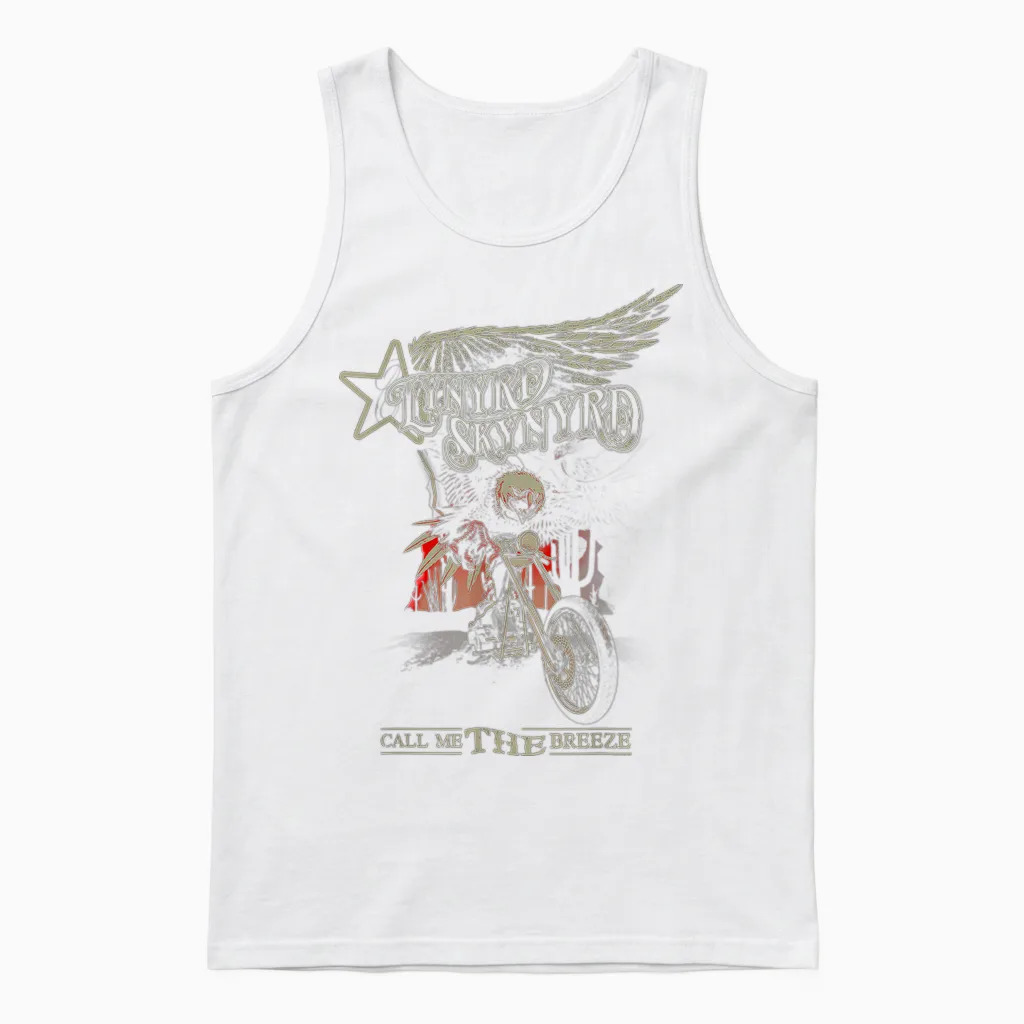 Lynyrd Skynyrd Call Me Breeze Biker Eagle Classic Retro Rock Unisex Tank Top in White
