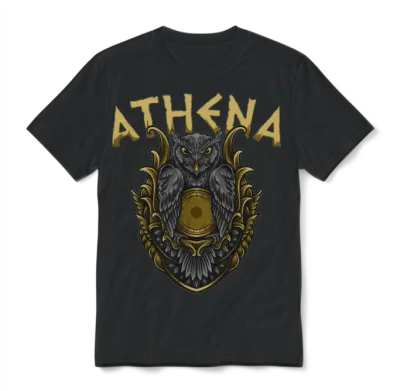 Athena Greek Mythology Unisex T-Shirt - Black