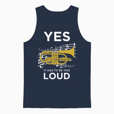 Yes It Has to Be Loud Funny Trumpet Unisex Tank Top - Navy