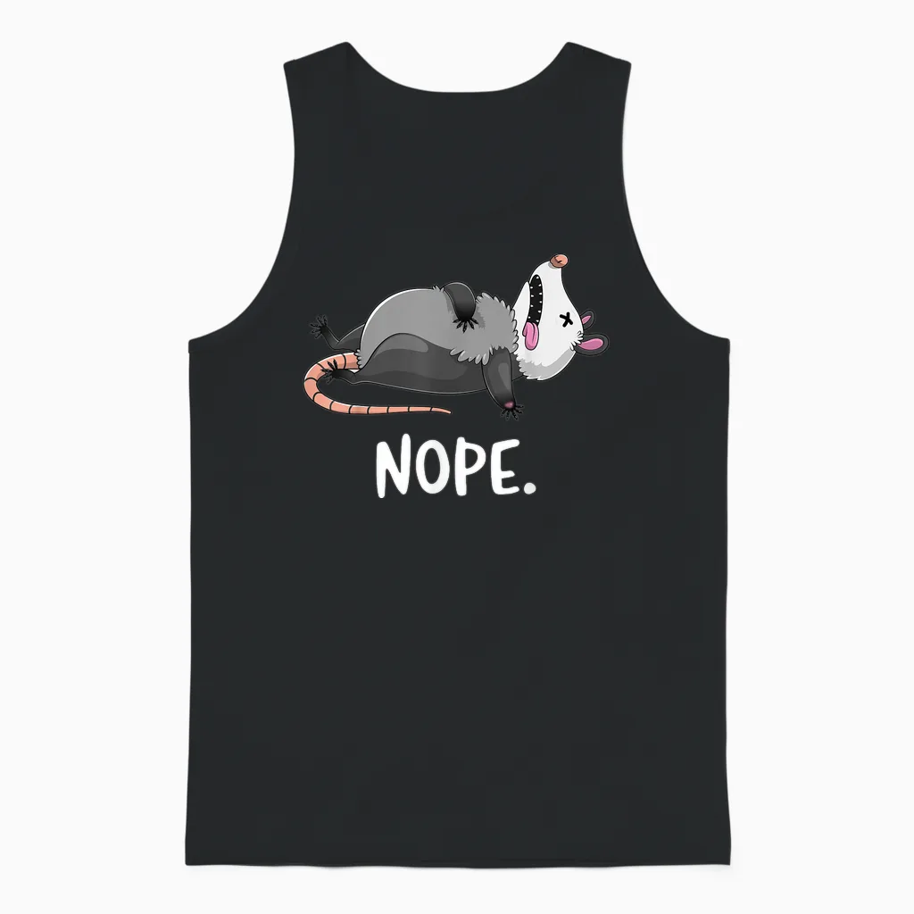 Dead Opossum Nee Funny Opossum Marsupial Attitude Humour T-Shirt, Black Unisex Tank Top in Black
