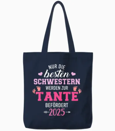 Besten Schwestern Werden Zur Tante Befördert 2025 Tote Bags - Navy