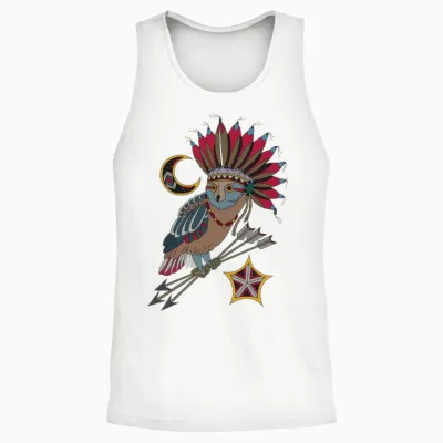 Owl Unisex Tank Top - White