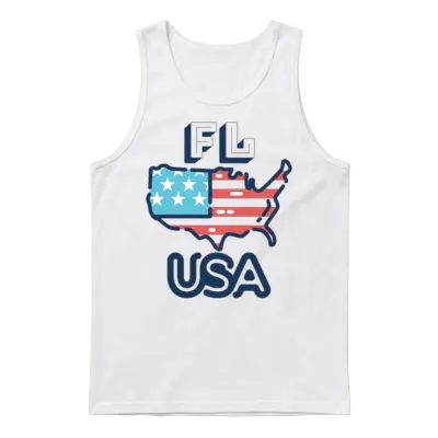 Fl, Usa, Florida Unisex Tank Top - White