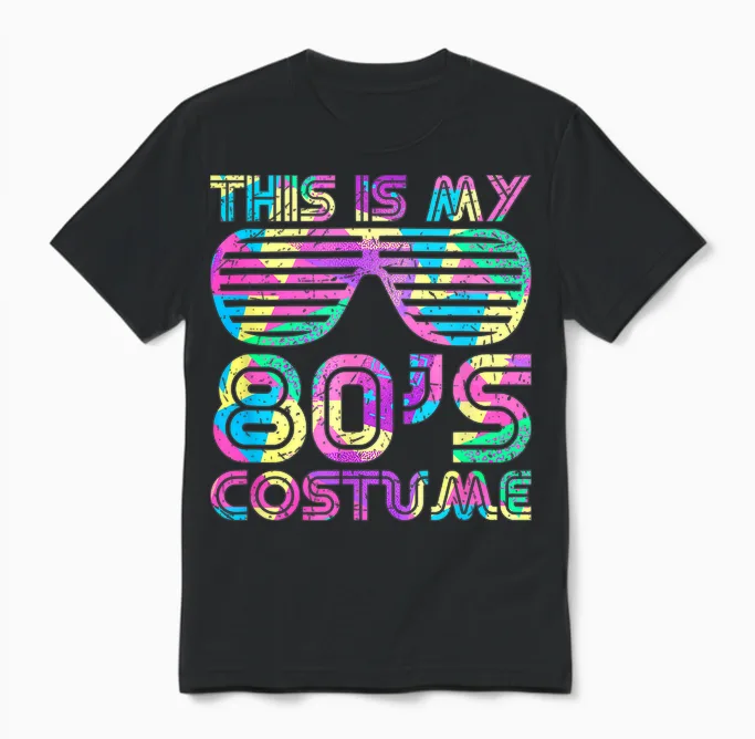 This Is My 80s Costume Groovy Retro Halloween Costume 80s T-Shirt, Black, S Unisex T-Shirt in Black