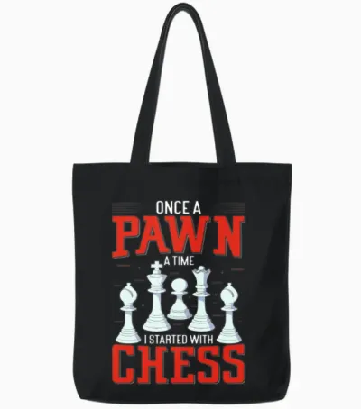 Chess Tournament Coach Chess Piece Queen Chess Day Tote Bags - Black