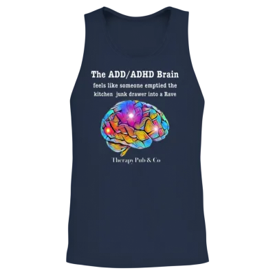 The Add Brain Is a Rave Unisex Tank Top - Navy