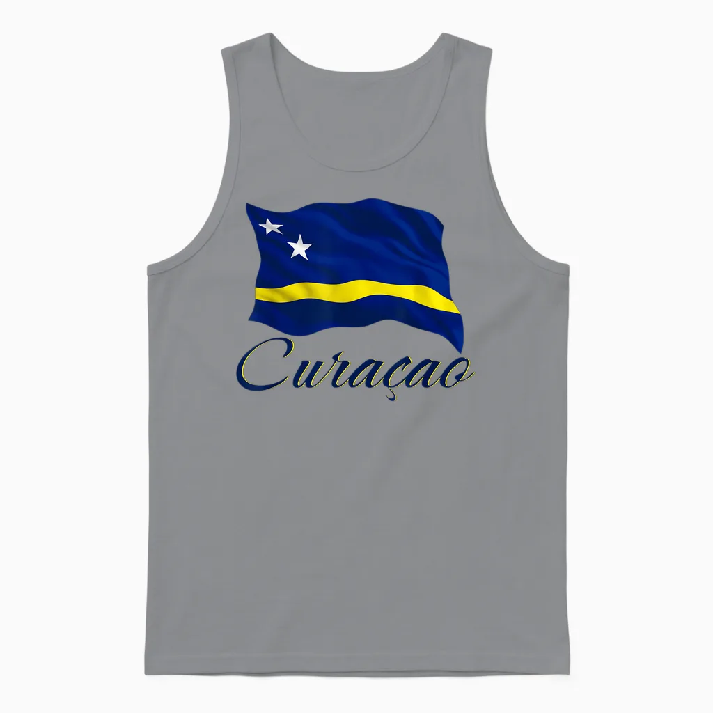 Curacao-Flagge, Patriotisch, Herren, Damen, Kinder, Curaçao, Niederländisch Unisex Tank Top in Sport Grey