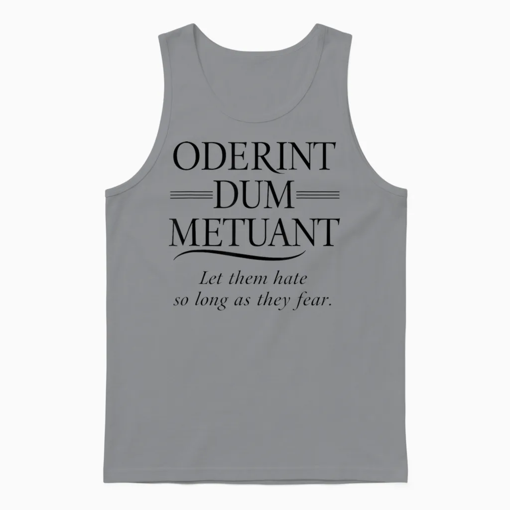 Classic Latin Language Phrase β Powerful Roman Quote T-Shirt, White, S Unisex Tank Top in Sport Grey