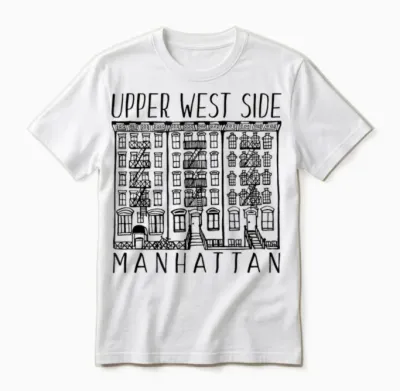 Upper West Side Manhattan New York T-Shirt, White, S Unisex T-Shirt - White