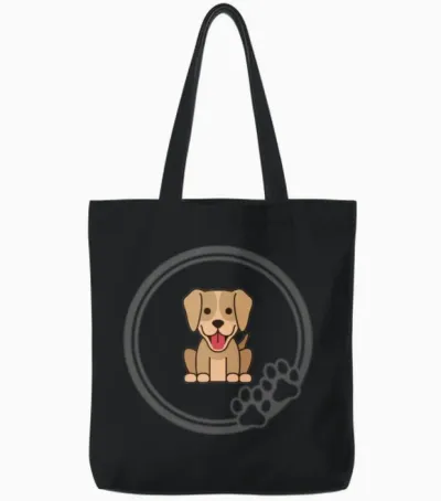 Dog Lover Tote Bags - Black