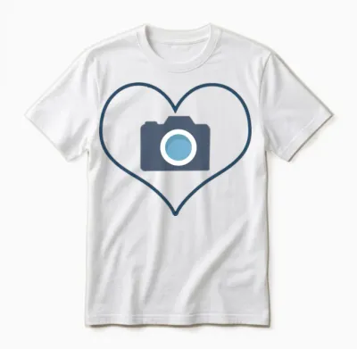 Love Photography Heart and Camera Unisex T-Shirt - White
