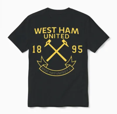 West Ham United Chest Crest Birthday Chirstmas Unisex T-Shirt - Black