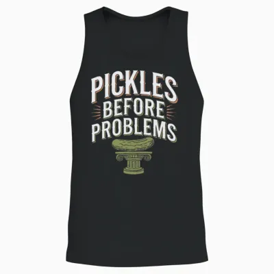 Pickle Lovers Humor Dill-Ightful Jokes Funny Food Unisex Tank Top - Black