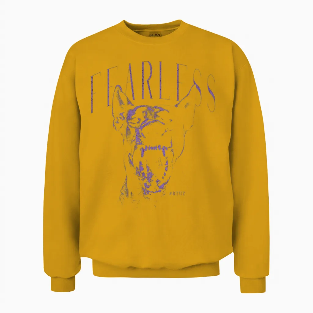 Backprint Streetwear Mode Fashion Damen Herren Hund Doberman Unisex Sweatshirt in Gold