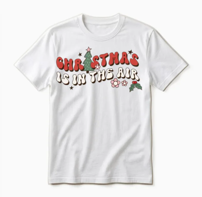 Retro Christmas Unisex T-Shirt in White