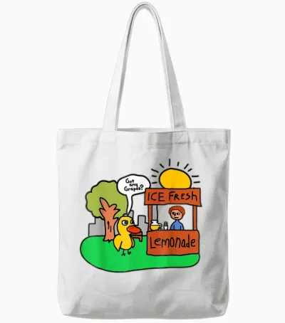 Ice Fresh Lemonade Got Any Grapes Duck Funny Gift Tote Bags - White