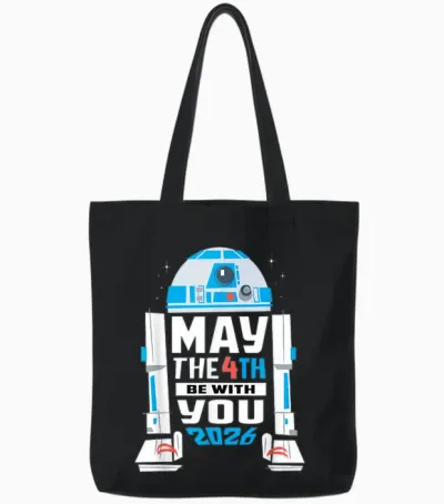 Star Wars R2-D2 May the 4th Be with You 2026 Star Wars Day Tote Bags - Black