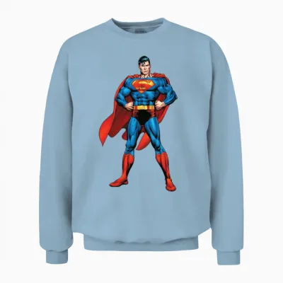 Superman Classic Pose Unisex Sweatshirt - Light Blue