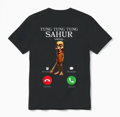 Tung Tung Sahur Appelle Drôle Italien Brainrot Silly Unisex T-Shirt - Black