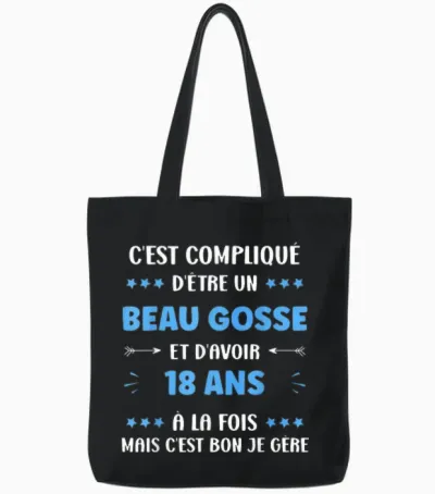 Beau Gosse 18 Years Teen Funny Man Birthday 18 Years Tote Bags - Black