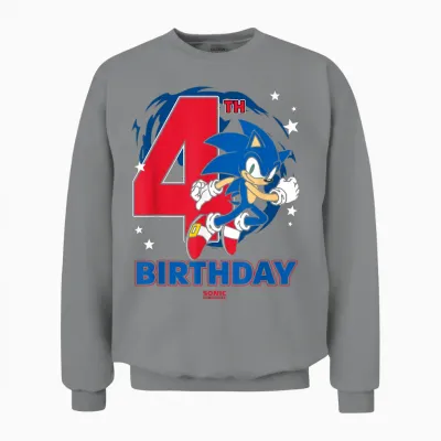 Sonic the Hedgehog 4th Birthday Epic Sonic Big Chest Logo Unisex Sweatshirt - Sport Grey