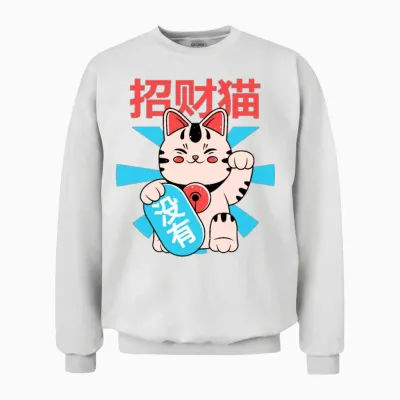 Funny Kitty Unisex Sweatshirt - White