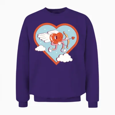 Cute Heart Unisex Sweatshirt - Purple