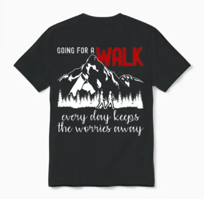 Hiking Walk Walking Outdoor Hike Unisex T-Shirt - Black